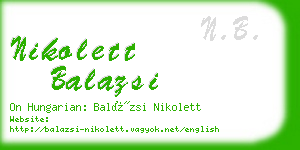 nikolett balazsi business card